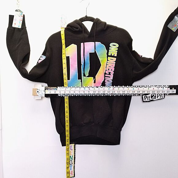 One Direction Music Band Women Hoodie M Black Drawstring Pocket Pullover Graphic - Picture 10 of 13